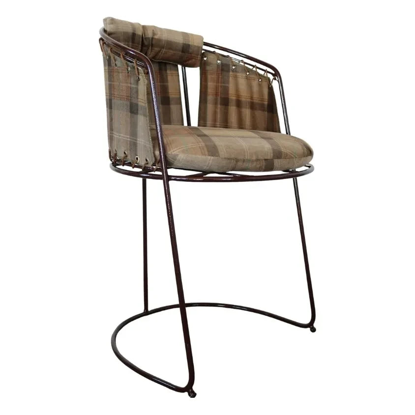 Honoré - Palmer Chair, Checked Velvet | Caramel
