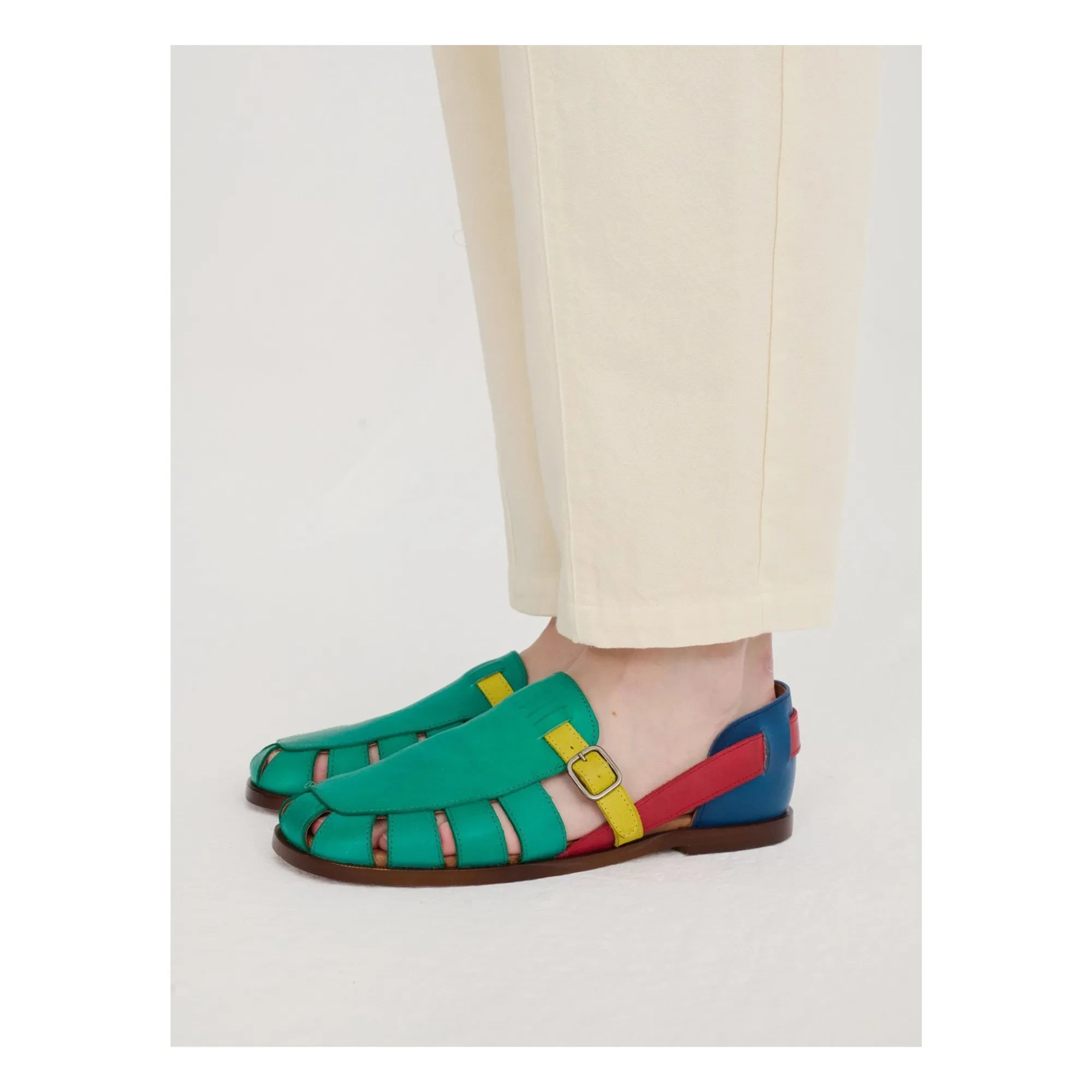 Bobo Choses - Color Block Leather Sandals | Green