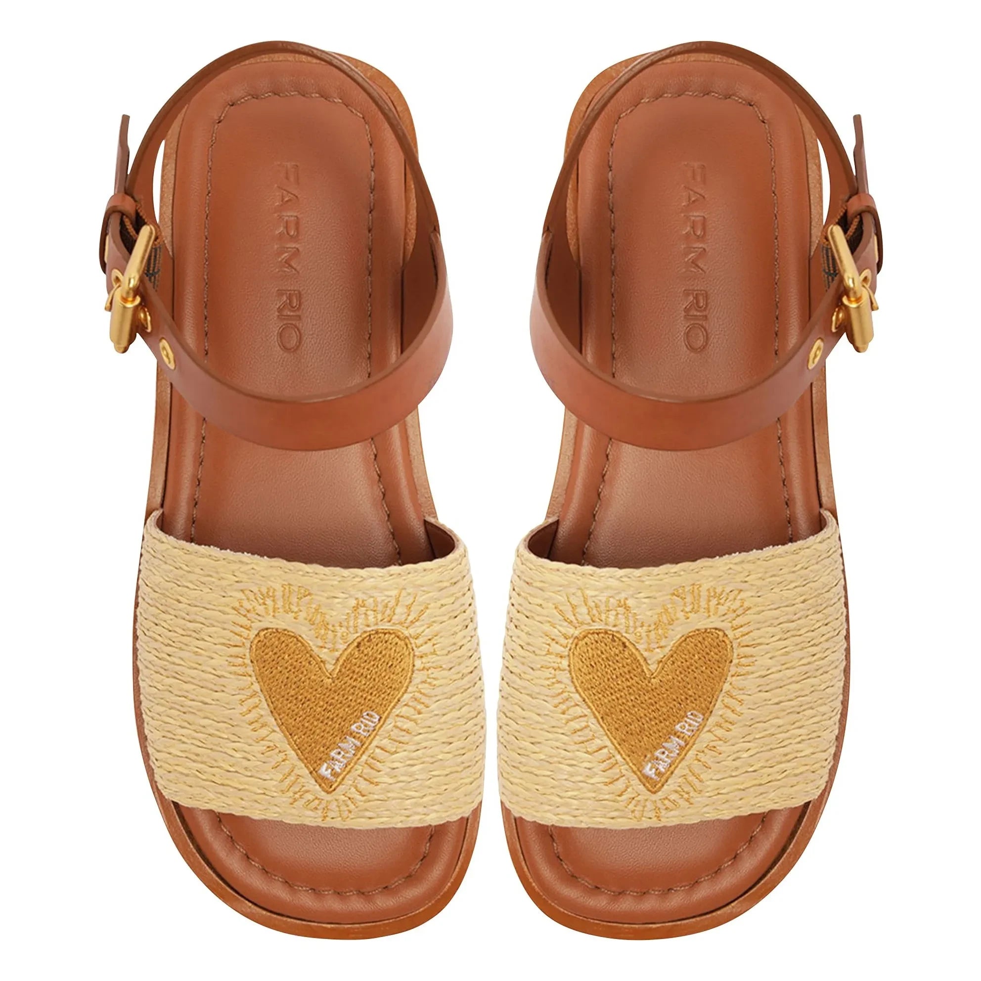 Farm Rio - Raphia Heart Sandals | Sand