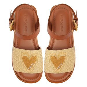 Farm Rio - Raphia Heart Sandals | Sand