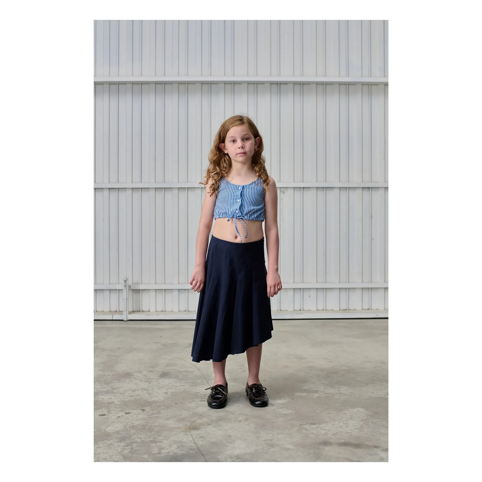 Tangerine - Asymmetric Ruffled Skirt | Navy Blue