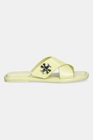 Tory Burch T Lock Cross Band Slide Deri Terlik