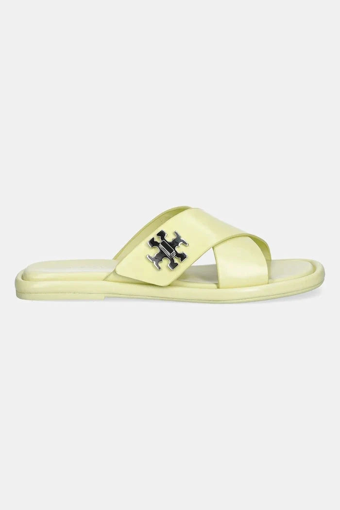 Tory Burch T Lock Cross Band Slide Deri Terlik