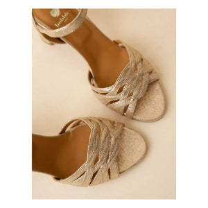 Bobbies - Loren Sandal Lame Leather | Champagne