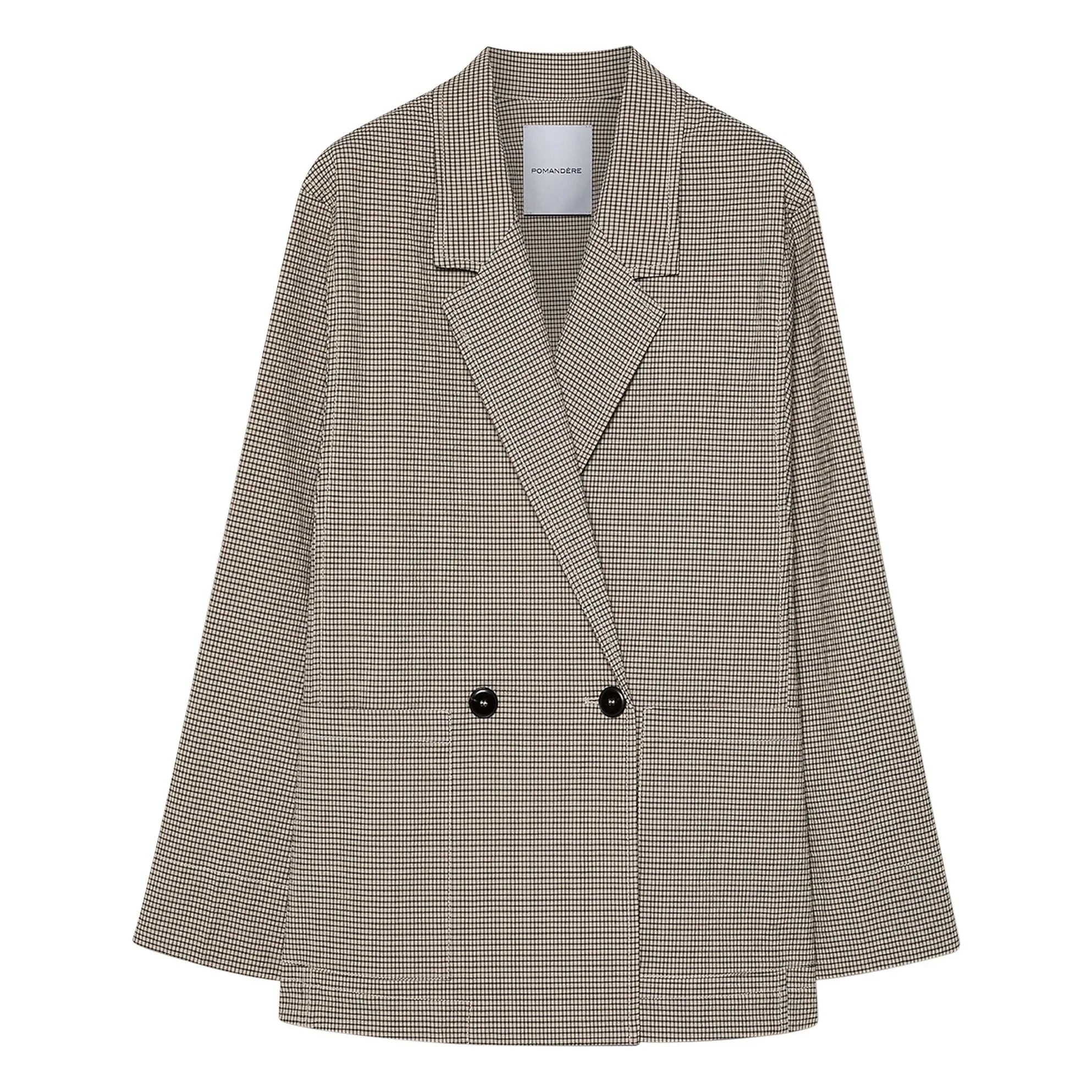 Pomandère - Checked Cotton Jacket | Cream