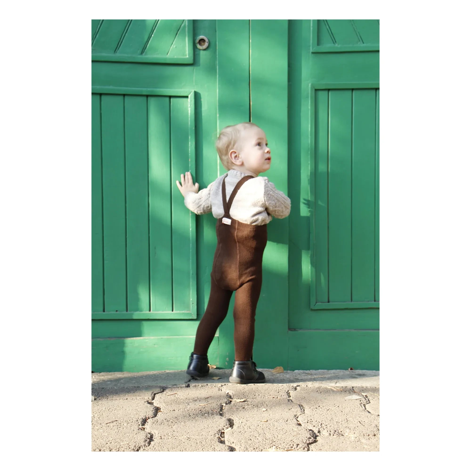 Silly Silas - Organic Cotton Suspender Tights | Brown