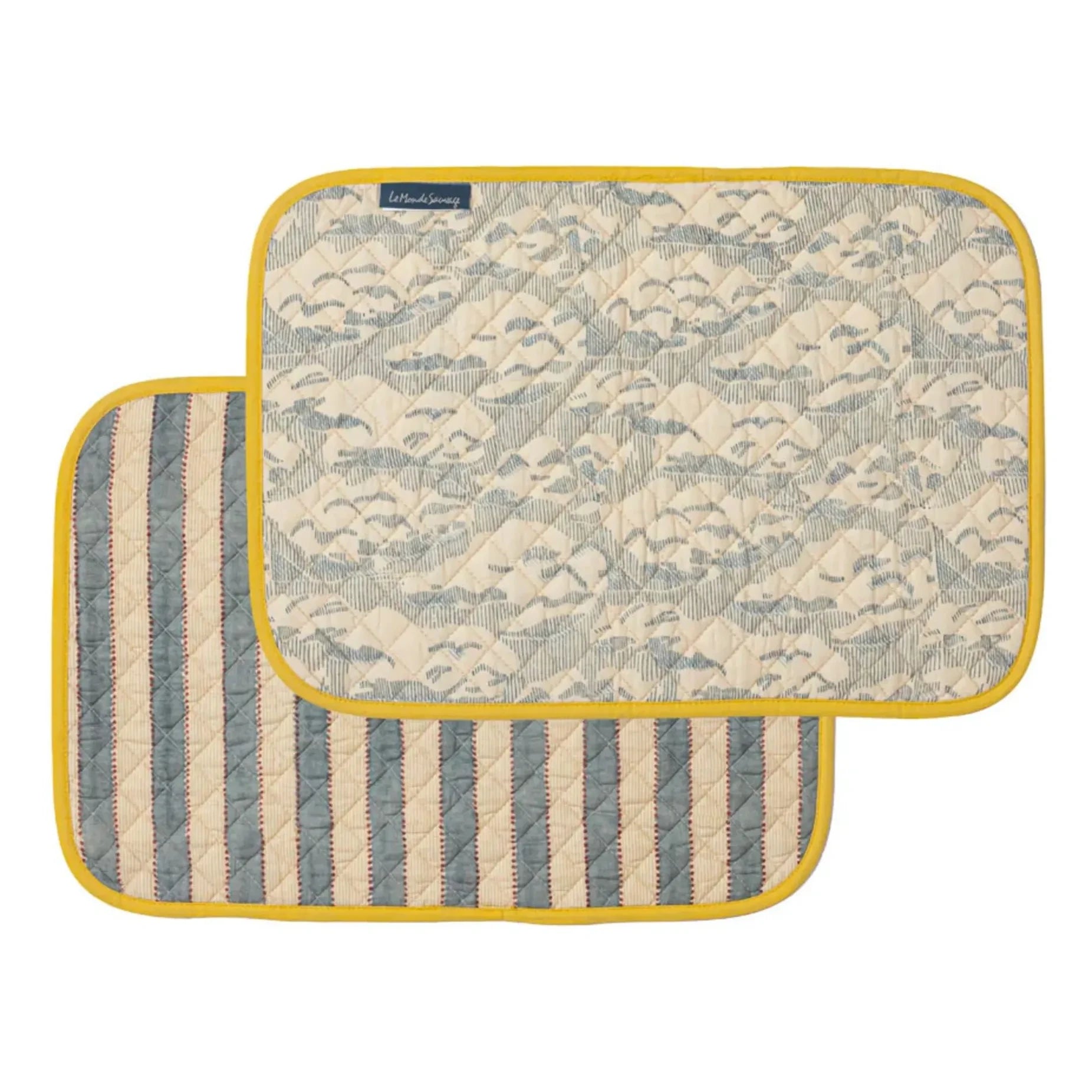 Le Monde Sauvage - Double-Sided New York American Serving Plate - Set of 4 | Blue
