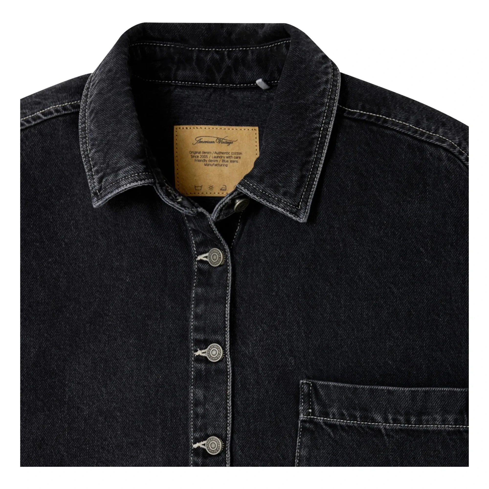 American Vintage - Yopday-B Pamuk Kolsuz Ceket | Siyah