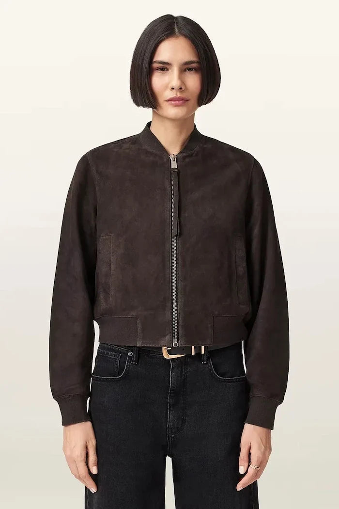AllSaints kadın süet bomber ceket ORTEN