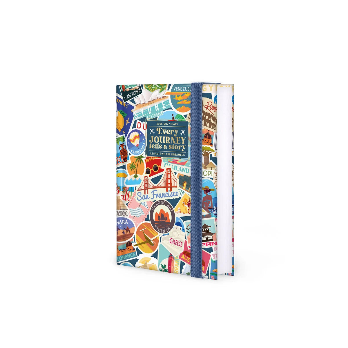 Legami - 2026/2027 16-Month Daily Photo Diary - Travel Stickers - Small
