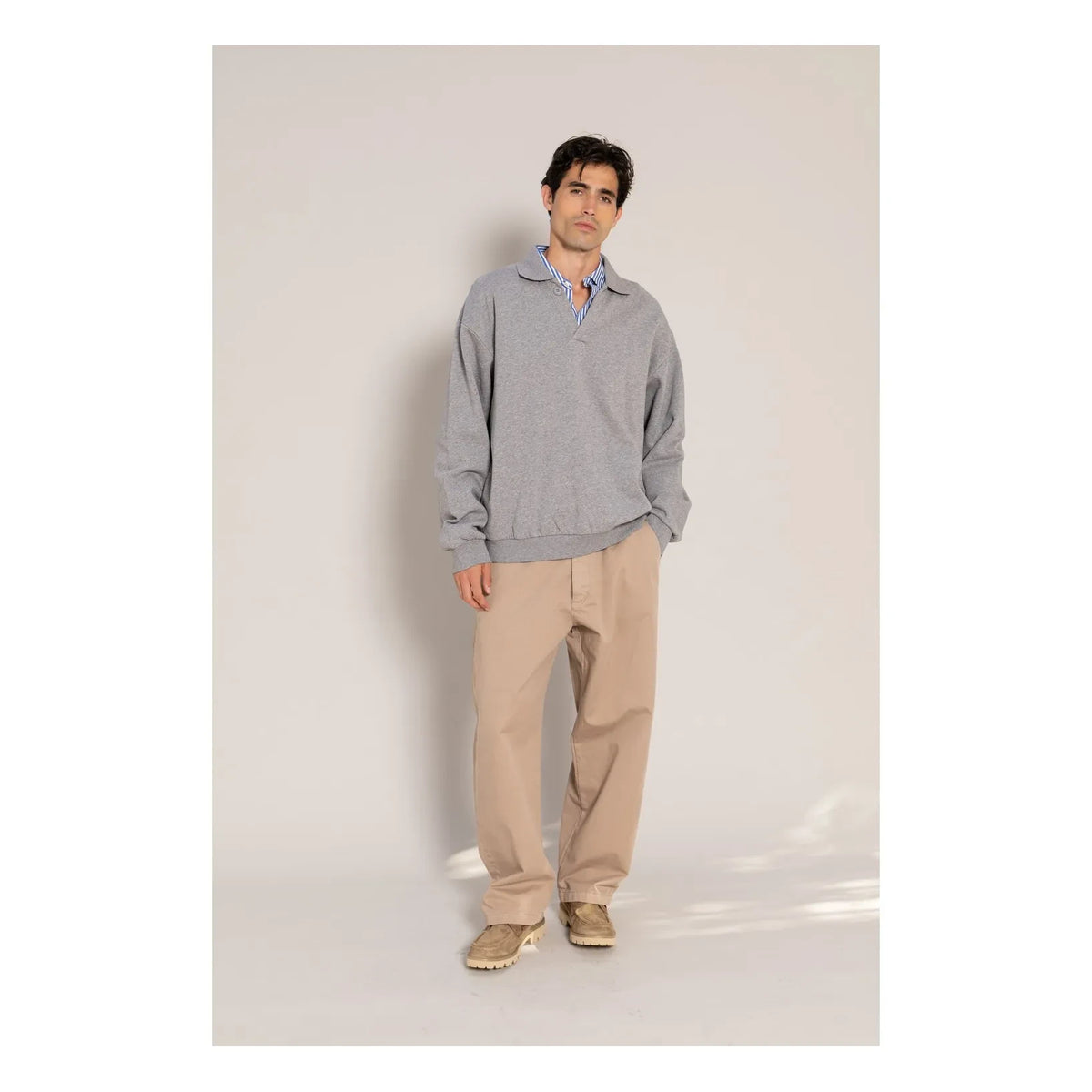 Smallable Man - Bob Bisiklet Yaka Sweatshirt | Heather Grey