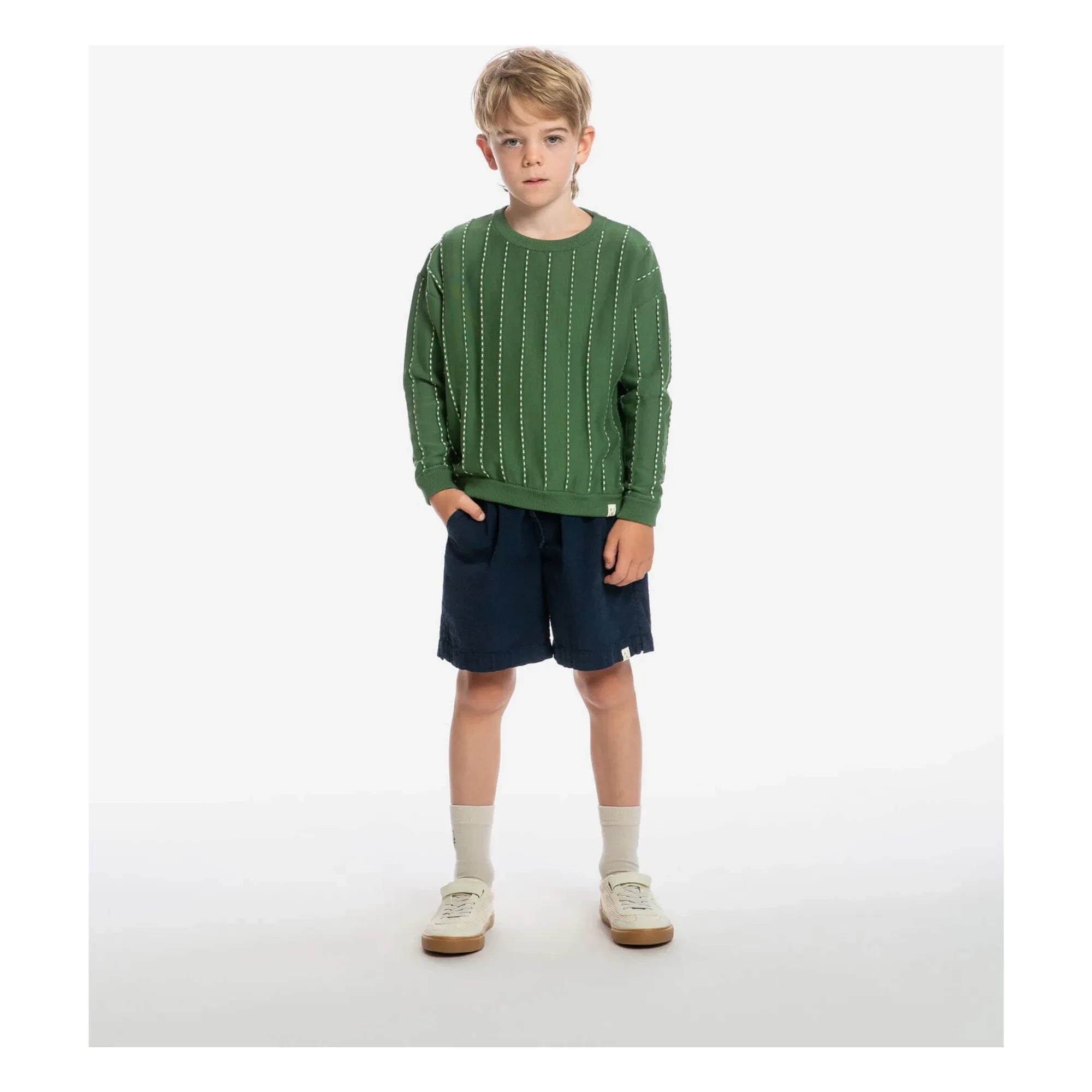 Matona - Striped Organic Cotton Sweater | Green