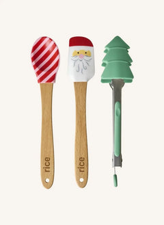 Rice - Silicone Christmas Kitchen Utensils - Set of 3 | Multicolor