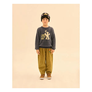 Jelly Mallow - Velvet Star-Patterned Pants | Olive