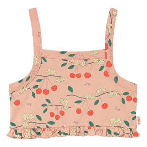 Tinycottons - Cherry organic cotton ruffle top | Pink