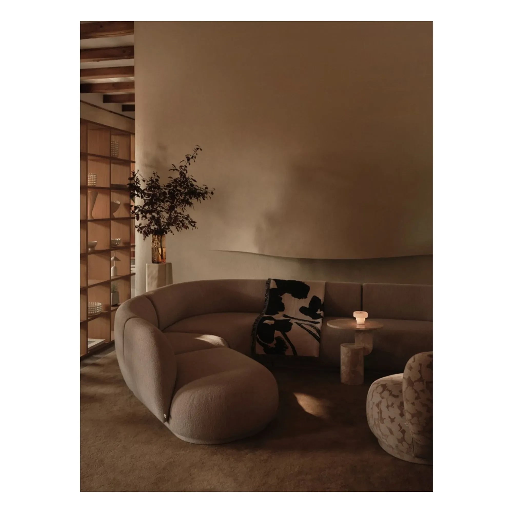 Ferm Living - Cilla pamuk goblen örtü | Kahverengi