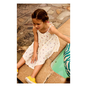 Arsène et Les Pipelettes - Floral Sleeveless Linen Voile Dress | Ecru