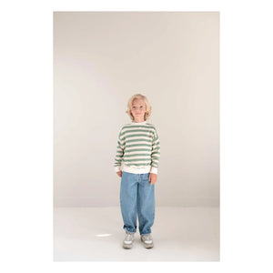 Jenest - Khaki Striped Organic Cotton Sweatshirt | Khaki