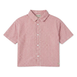 Smallable Kid - Sawyer Striped Shirt | Cherry Red