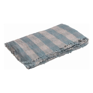 Maison de Vacances - Washed Linen Vichy Cottage Throw | Cloud