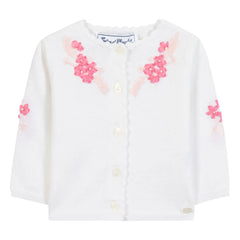 Tartine et Chocolat - Floral Embroidered Cardigan | White