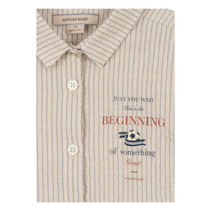 Konges Sløjd - Elliot Striped Seersucker Organic Cotton Shirt | Beige