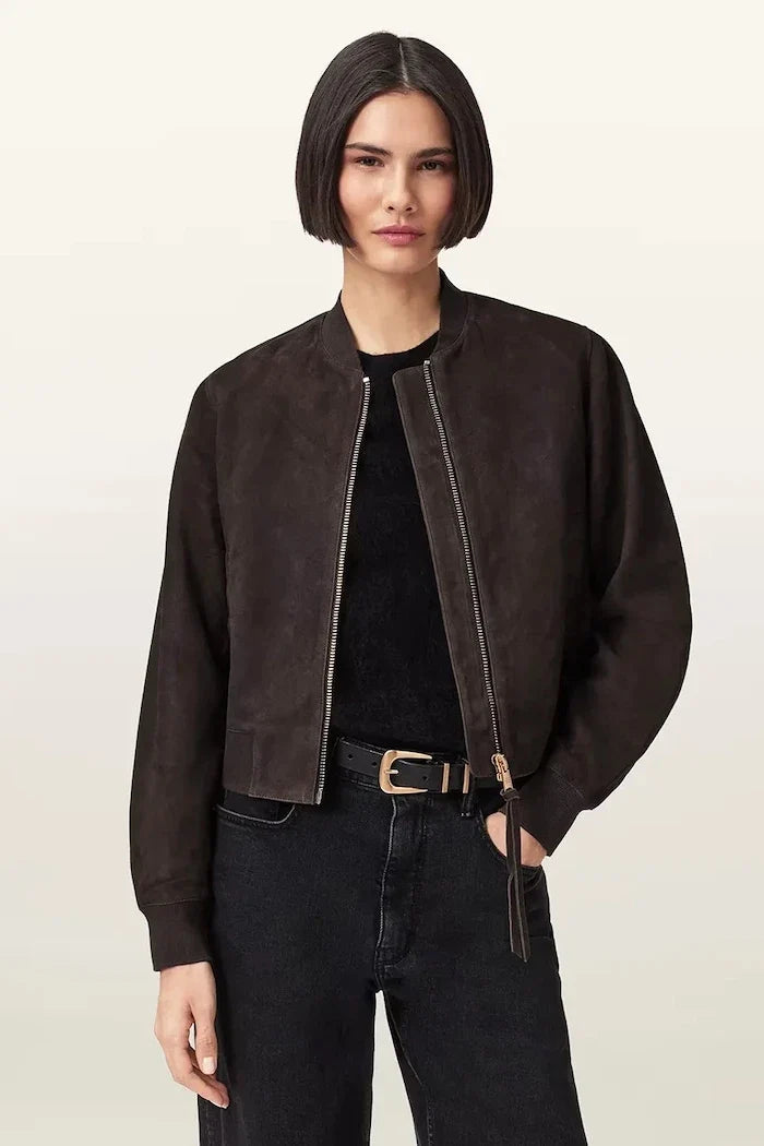 AllSaints kadın süet bomber ceket ORTEN