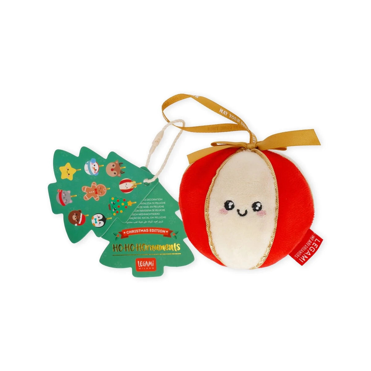 Legami - Plush Toy Christmas Decoration - Ball - Oh-Oh-Ohrnaments