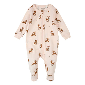 Petit Lem - Footed Pijama Rennes Organic Cotton | Pale Pink