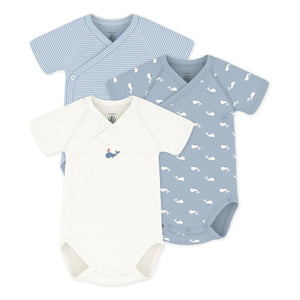 Petit Bateau - Set of 3 Whale Crossbody Bags Organic Cotton | Blue