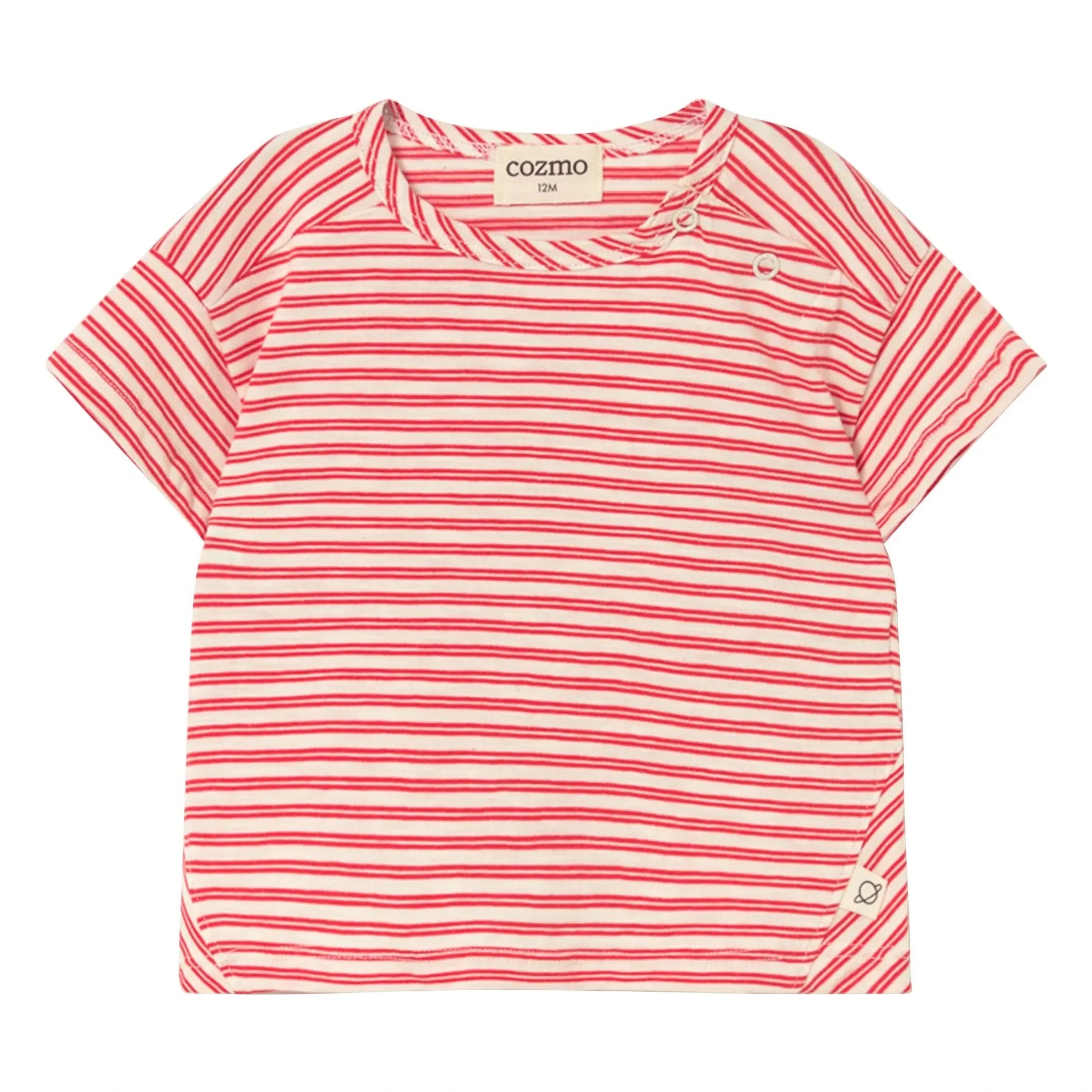 Cozmo - Striped Baby T-Shirt | Red
