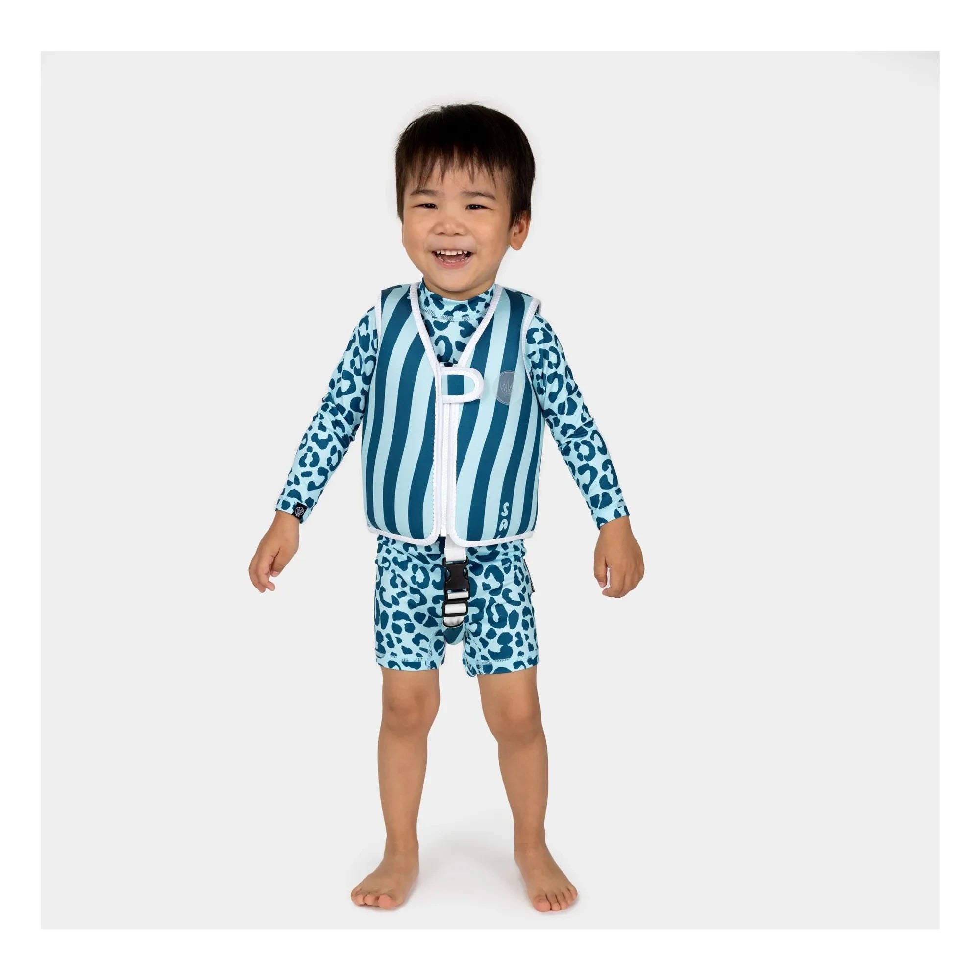 Beach & Bandits - Salty Stripes Swimsafe Vest Made from Recycled Fibers | Navy Blue