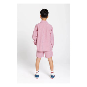 Smallable Kid - Striped Shirt | Cherry Red