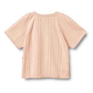 Wheat - Vilna Organic Cotton Short Sleeve Sweater | Light Pink