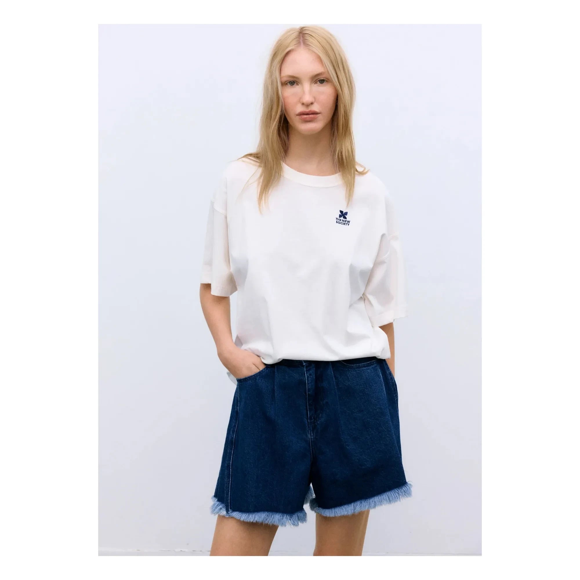 the new society - Cotton Shorts | Denim Blue