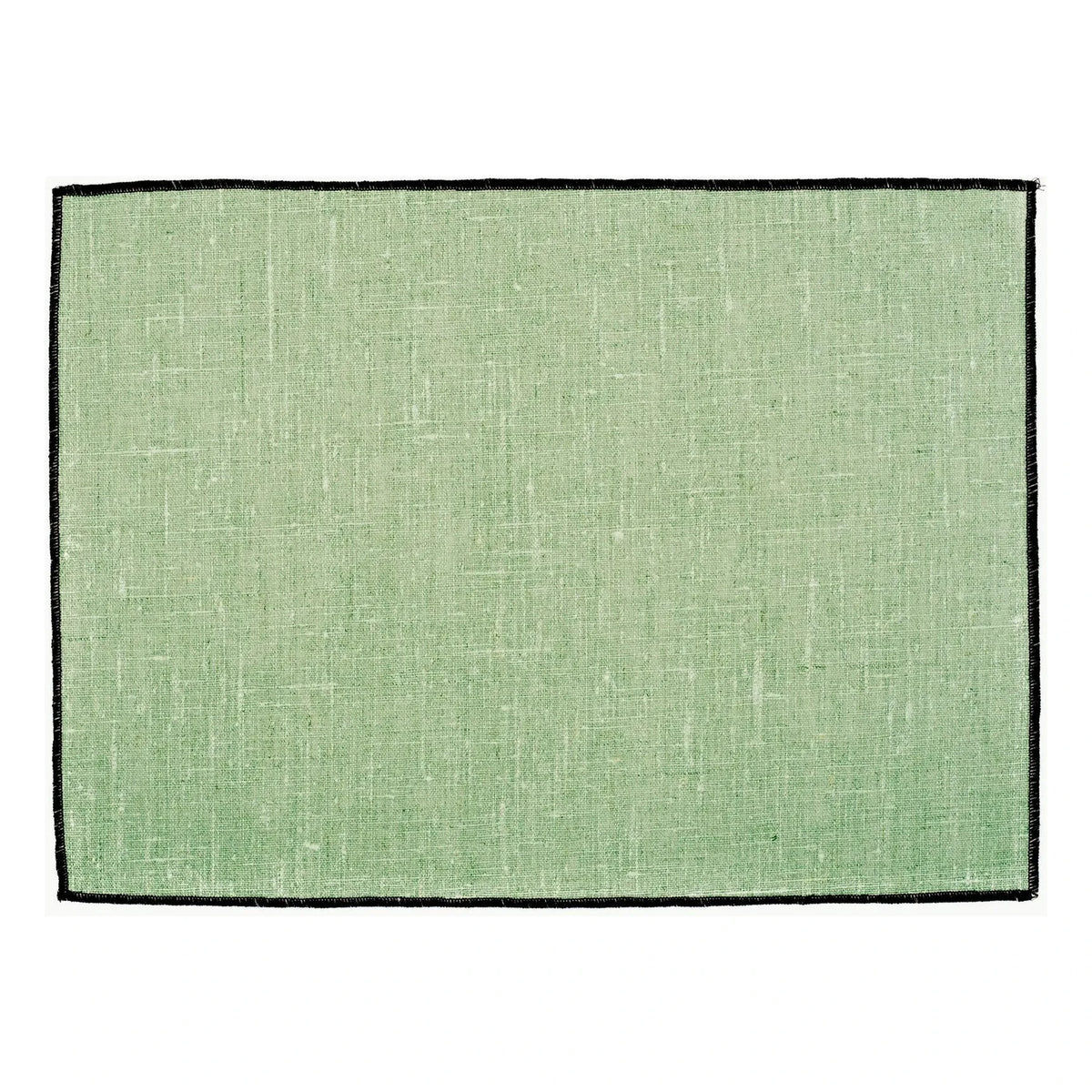 Haomy - Bordeau Leather-Trimmed Linen Tablecloth | Almond Green