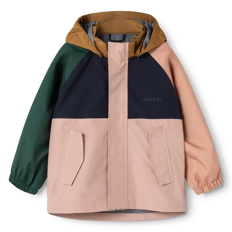 Liewood - Pedia Color Block Recycled Fiber Rain Set | Pink