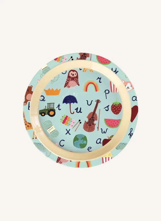 Rice - ABC Melamine Plate | Light Blue