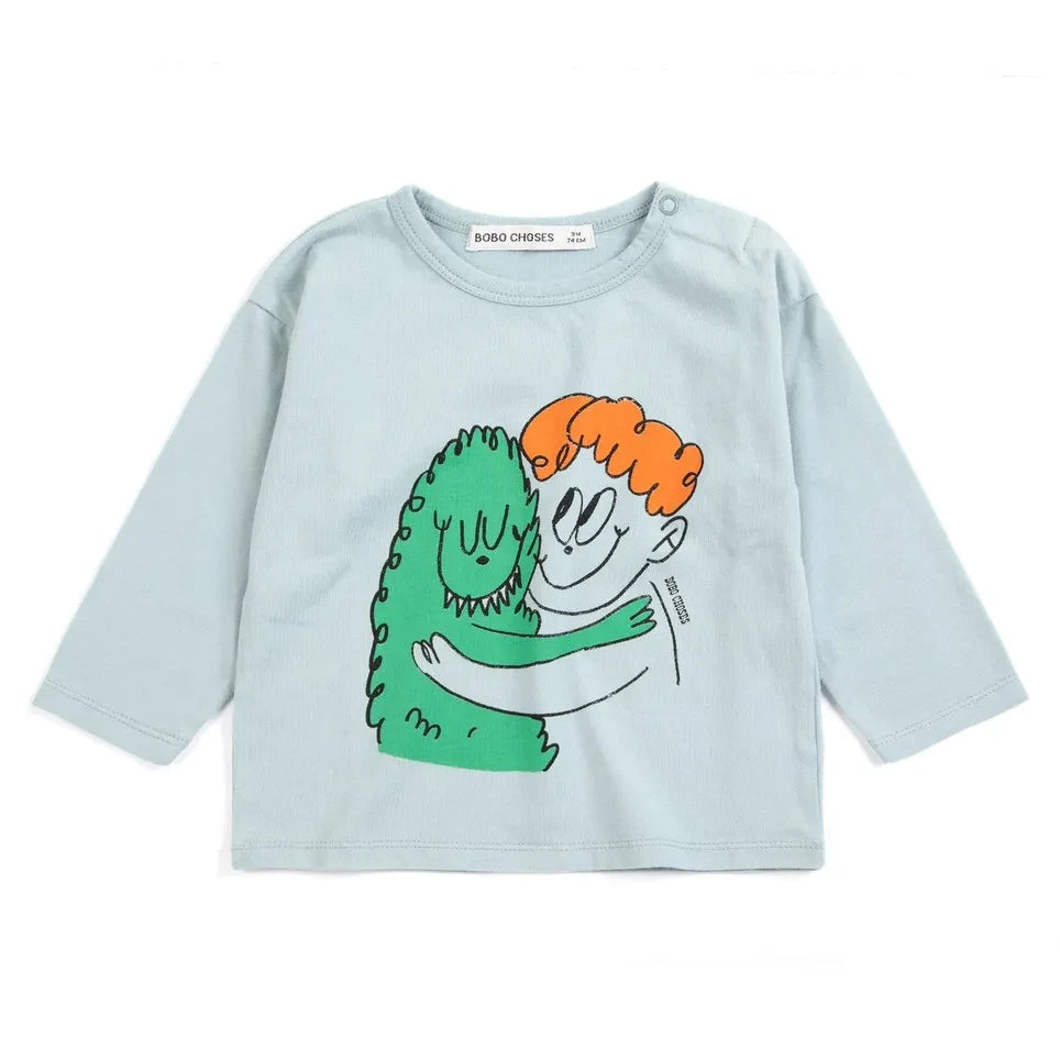 Bobo Choses - Monstre Organic Cotton Baby T-shirt | Light Blue