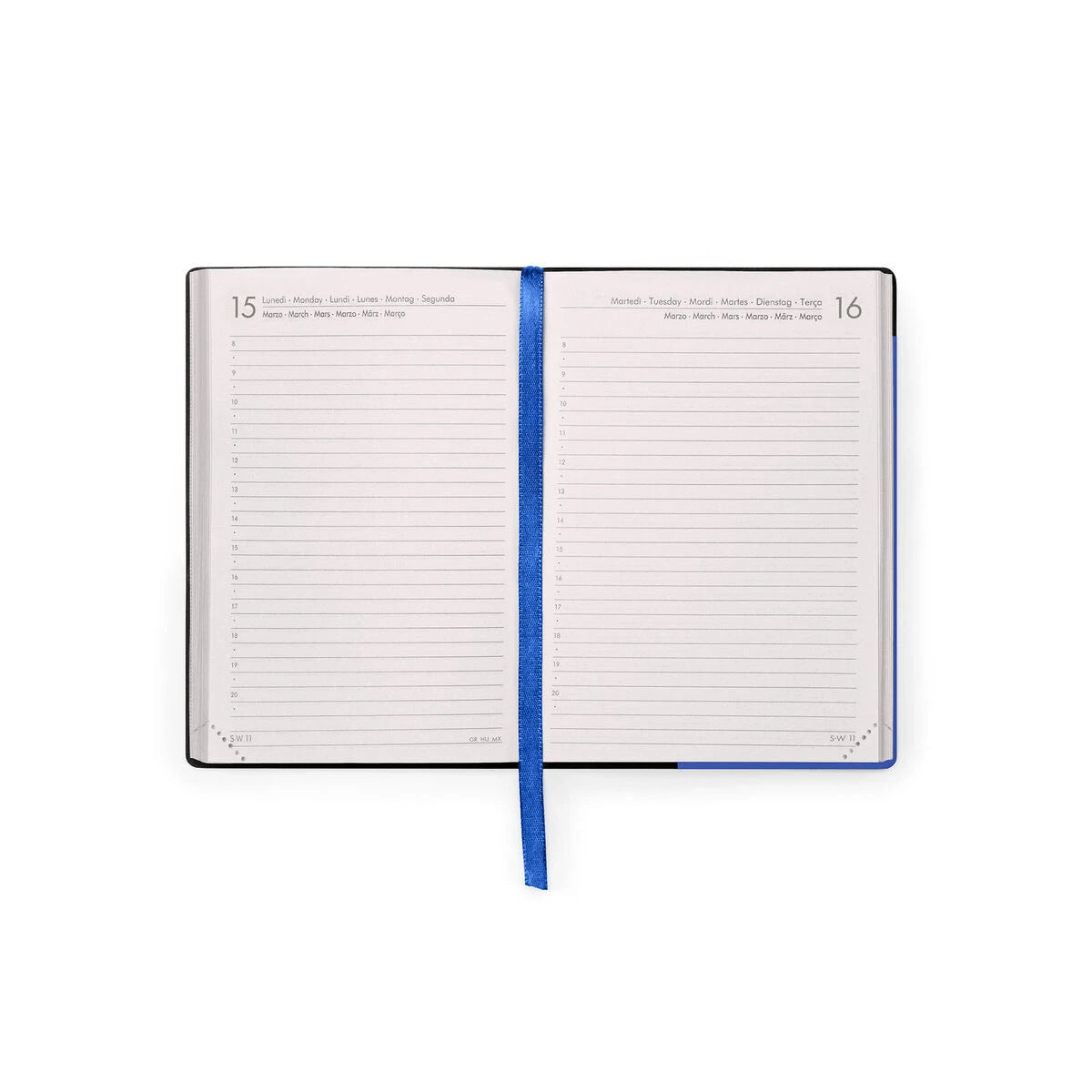 Legami - 16-Month Small Daily Planner for 2026/2027 - Eclectic Blue