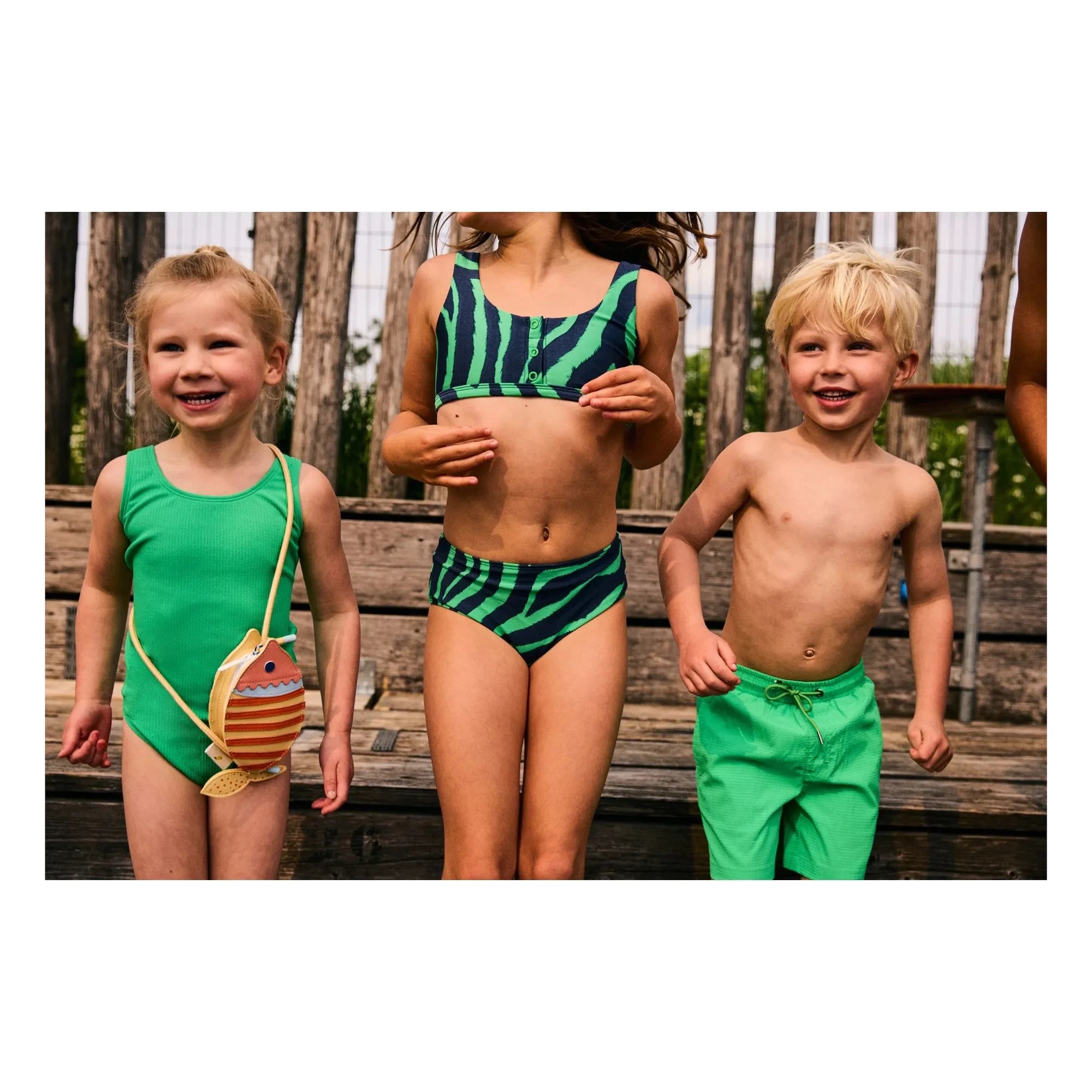 Beachlife - Zebra Button Swimsuit Made from Recycled Fibers | Green