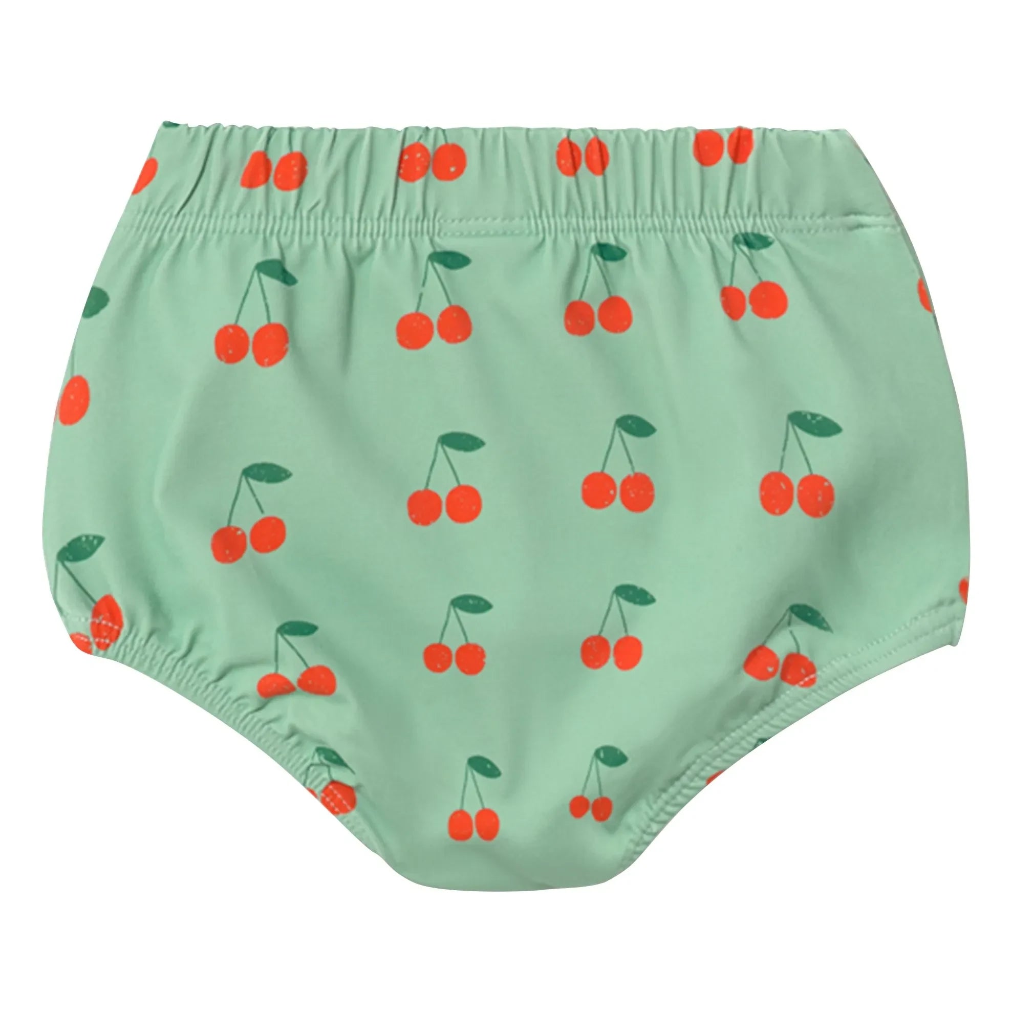 Tinycottons - Cherry Patterned Swimsuit Briefs | Green Water