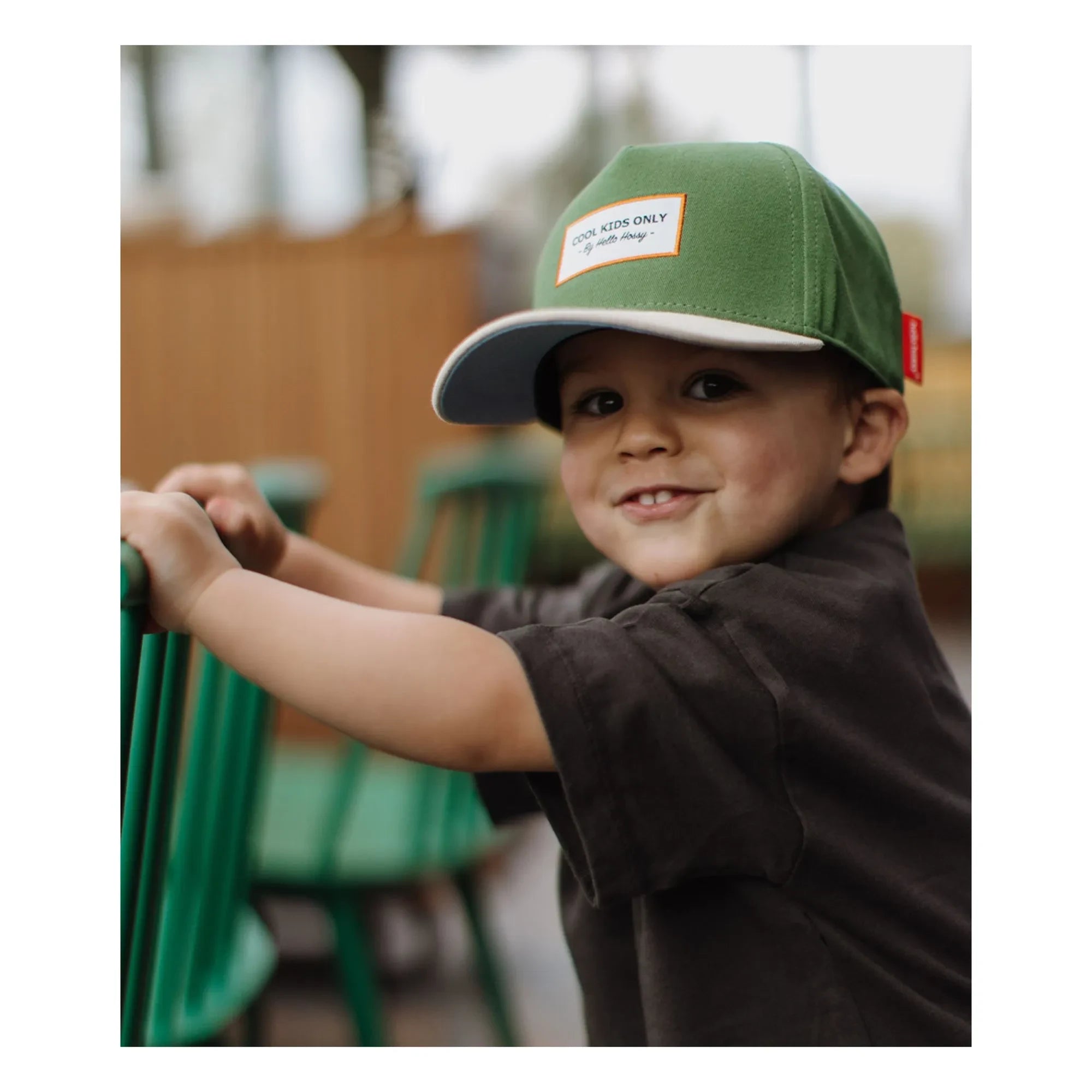 Hello Hossy - Organic Cotton Mini Curved Visor Hat | Green