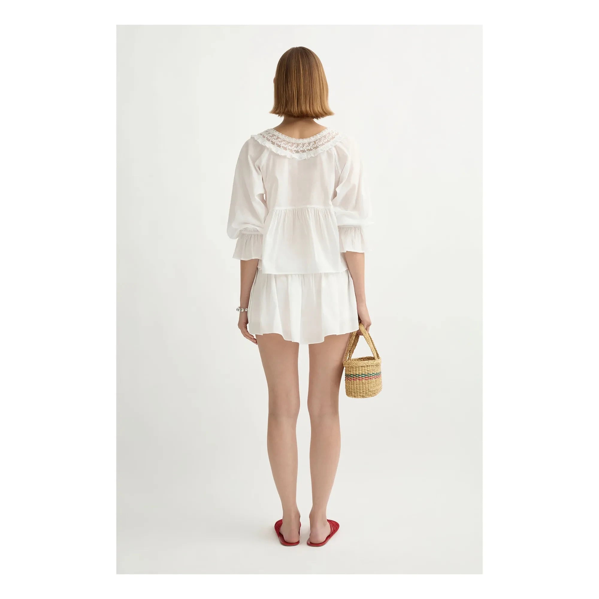 Posse - Danielle Peach Blouse | White