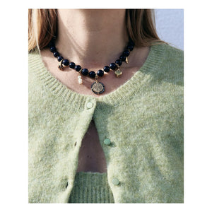 Palas - French Toast Necklace | Blue Black