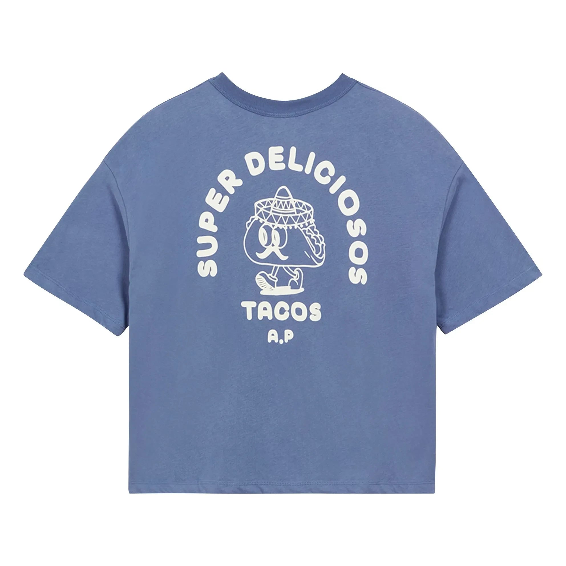 a.p - Super Tacos Organic Cotton T-Shirt | Night Blue