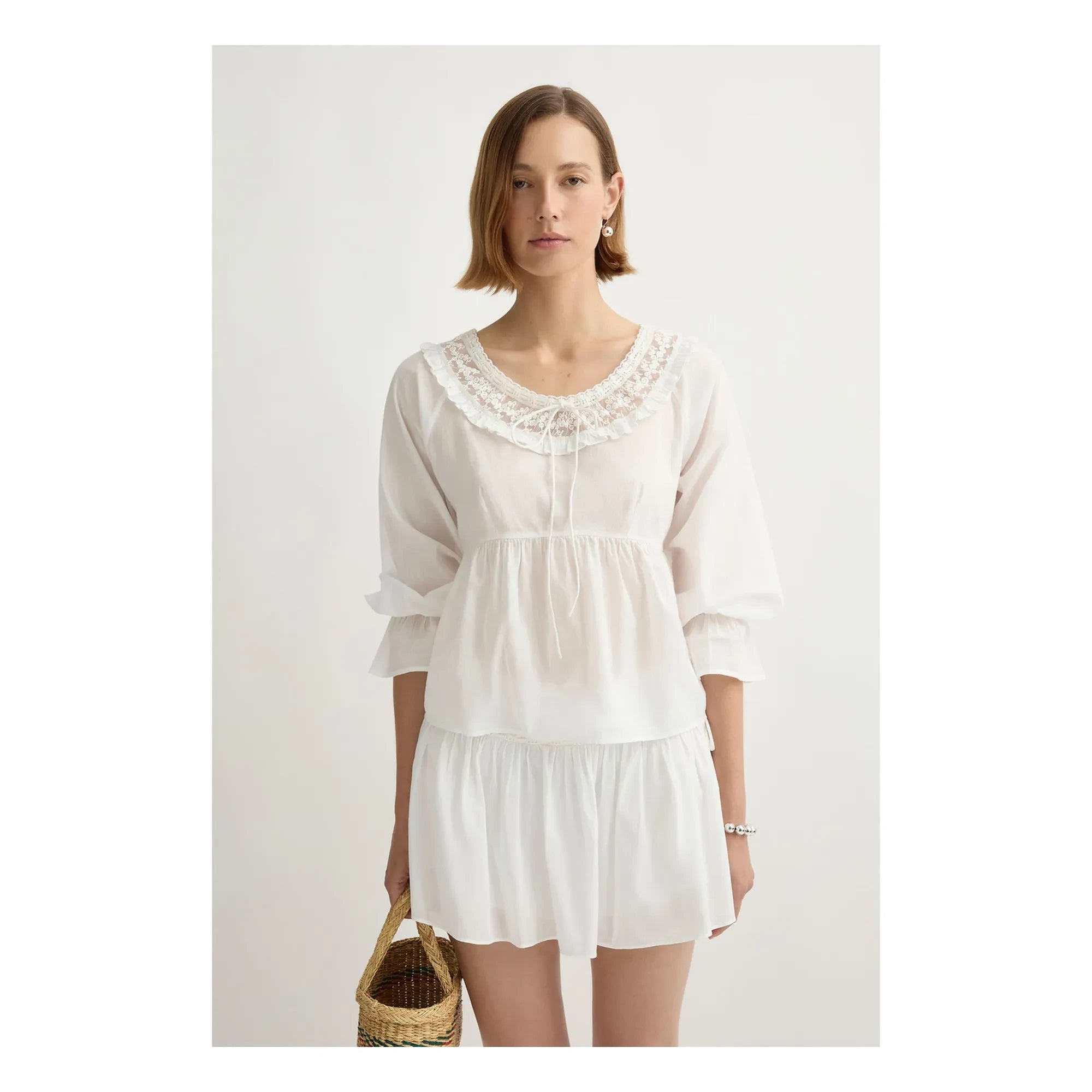 Posse - Danielle Peach Blouse | White