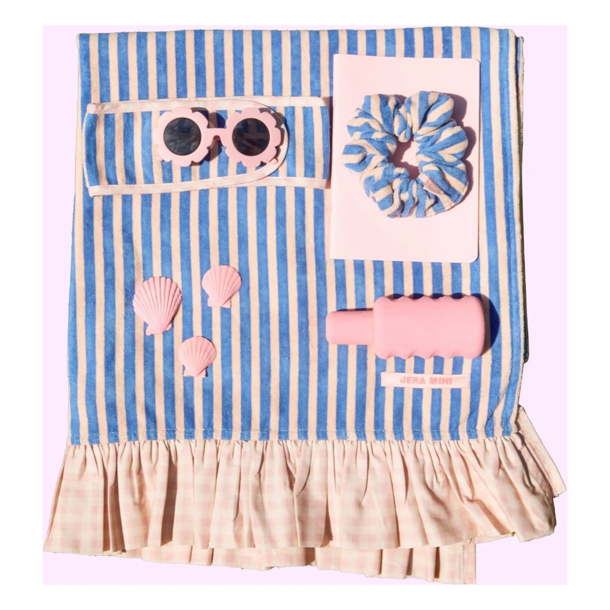 Jera Mini - Chouchou Striped Sponge | Pale Pink
