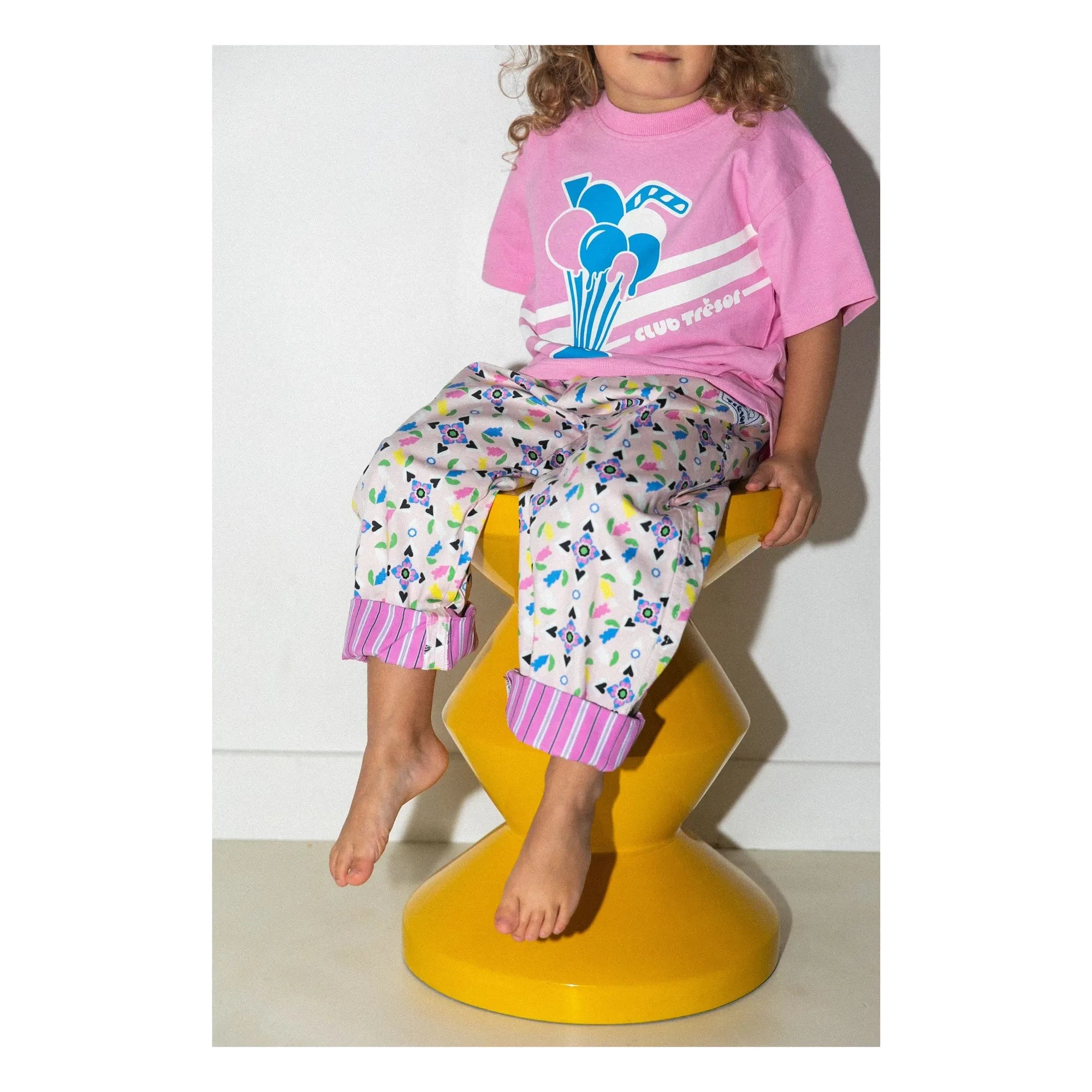 Club Trésor - Geometric 70s Convertible Pants | Pale Pink
