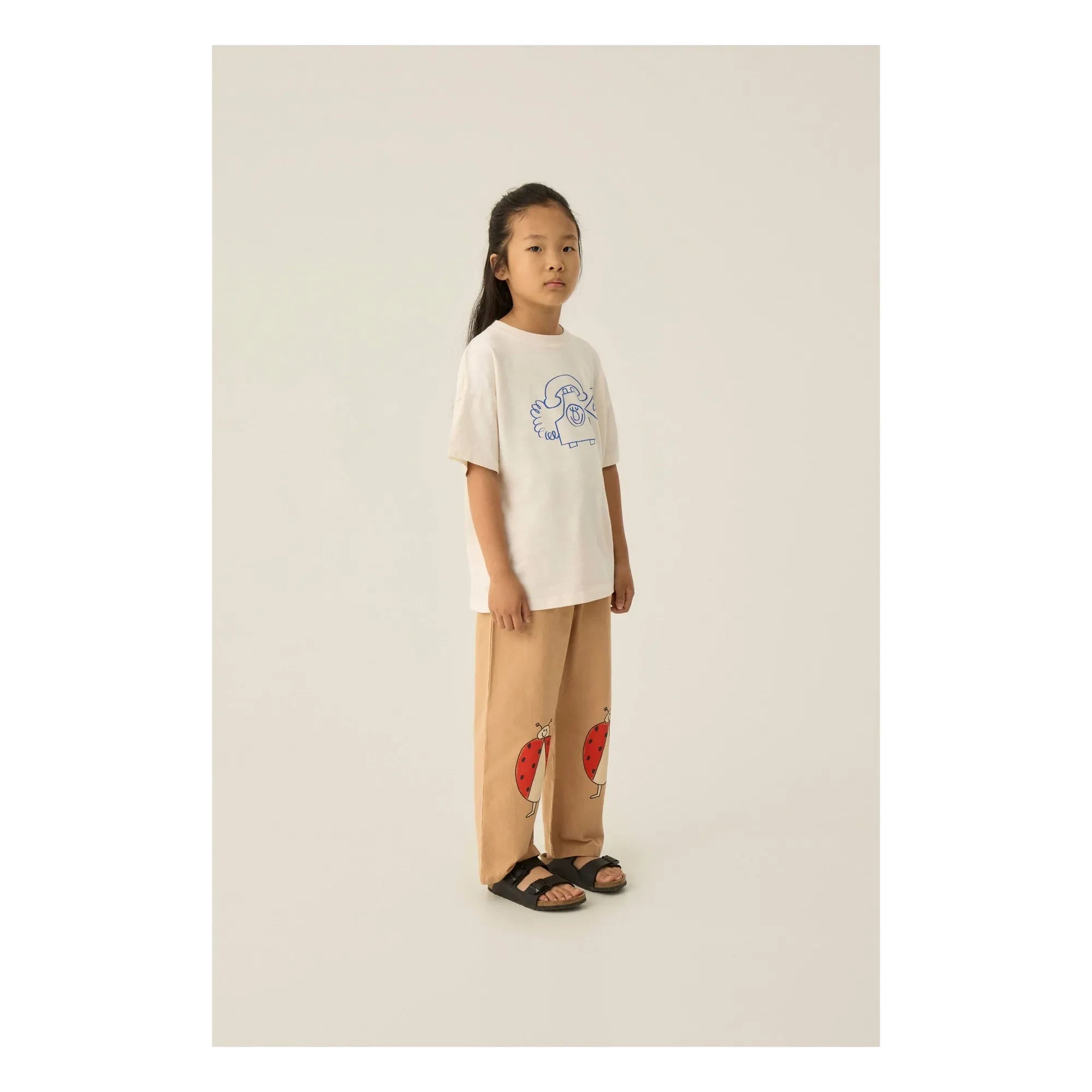 The Campamento - Oversized Organic Cotton Phone T-Shirt | Ecru